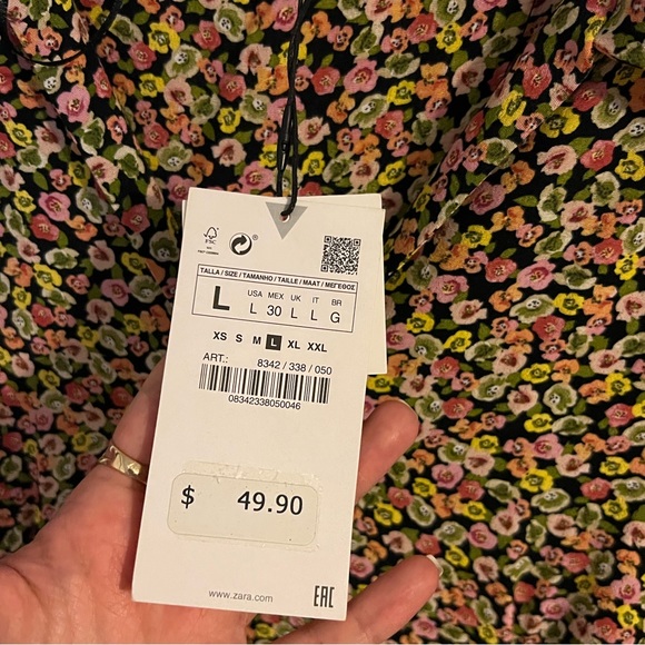 Floral Summer LS Dress. NEVER WORN WITH TAGS - Picture 5 of 5